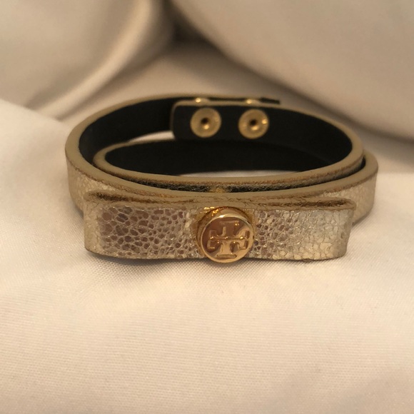 Gold Tory Burch double wrap bracelet - Picture 1 of 8